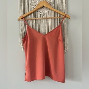 Salmon Colored, Spaghetti-Strapped Tank